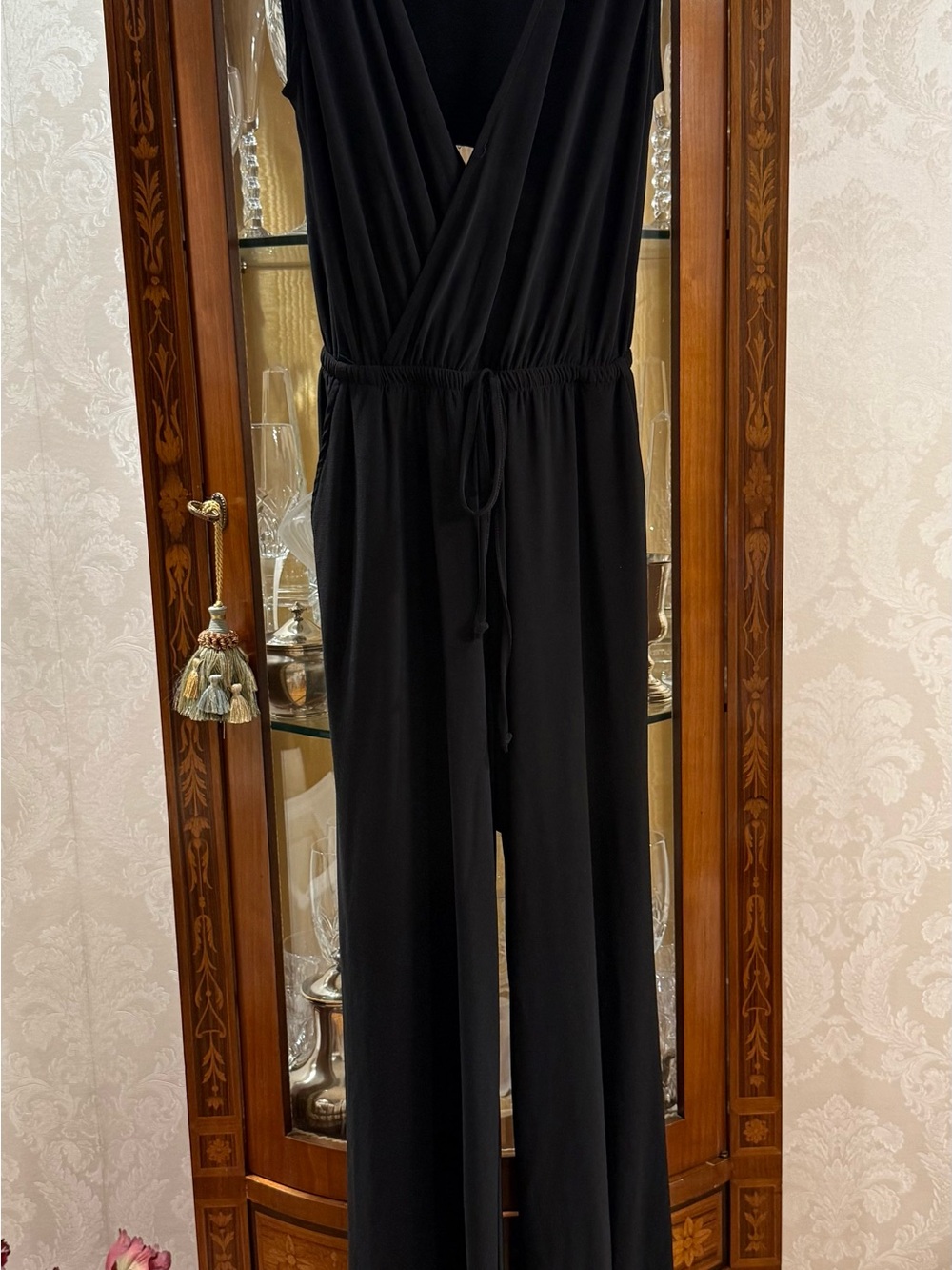 BCBGGeneration women’s  Black Sleeveless V-Neck Jumpsuit